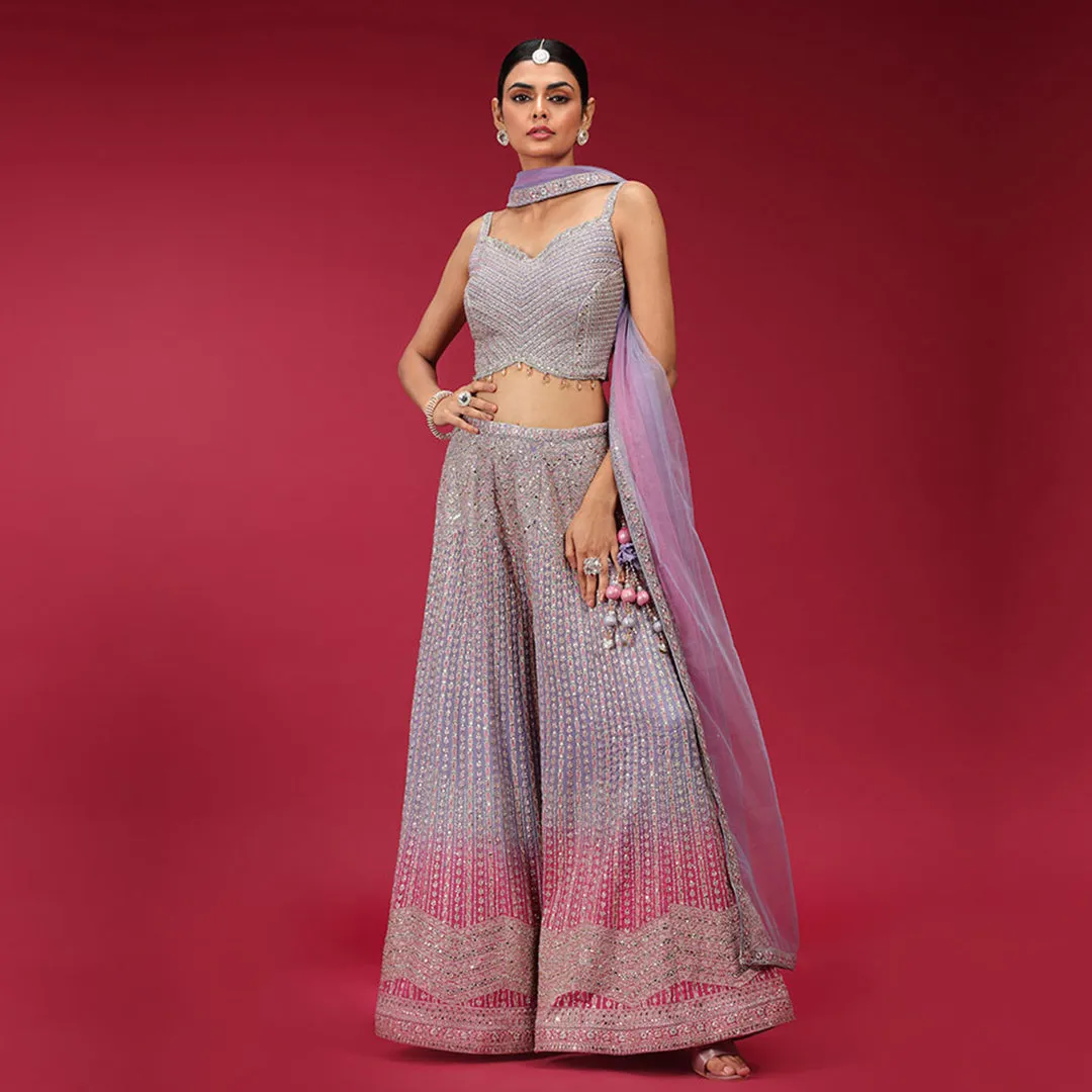 Lavender Leehnga Choli with Beautiful Embellishments