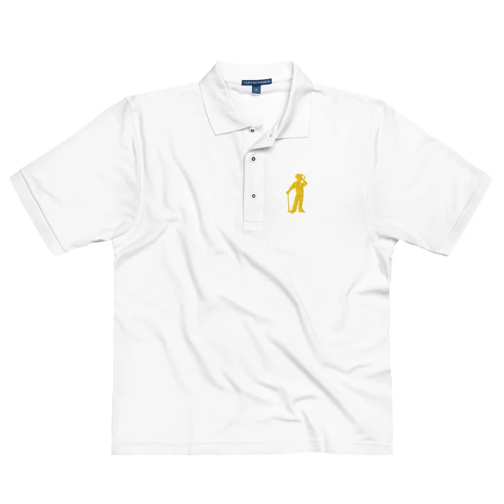 Male Golfer Premium Embroidered Polo - Yellow